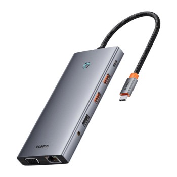 Baseus Hub 13in1 PortalJoy USB-C to HDMI+DP+VGA+C+USB+PD+RJ45+SD/TF+3.5mm grey (B00053002811-01) (BASB00053002811-01)