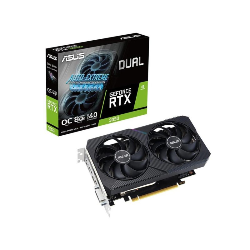 ASUS Dual -RTX3050-O8G-V2 NVIDIA GeForce RTX 3050 8 GB GDDR6 (90YV0GH6-M0NA00) (ASU90YV0GH6-M0NA00) ASUS Dual -RTX3050-O8G-V2 NVIDIA GeForce RTX 3050 8 GB GDDR6 (90YV0GH6-M0NA00) (ASU90YV0GH6-M0NA00)