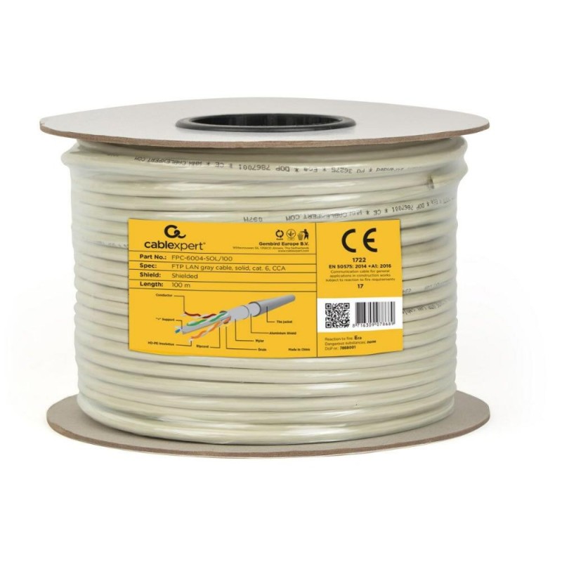 Gembird FTP CAT 6 Cable Wire 100m Gray (FPC-6004-SOL/100) (GEMFPC-6004-SOL-100)