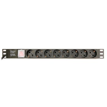 Gembird Rack Power Strip (Pdu), 8 Schuko Sockets, 1u, 16a, 3m Schuko Plug (EG-PDU-014) (GEMEG-PDU-014)