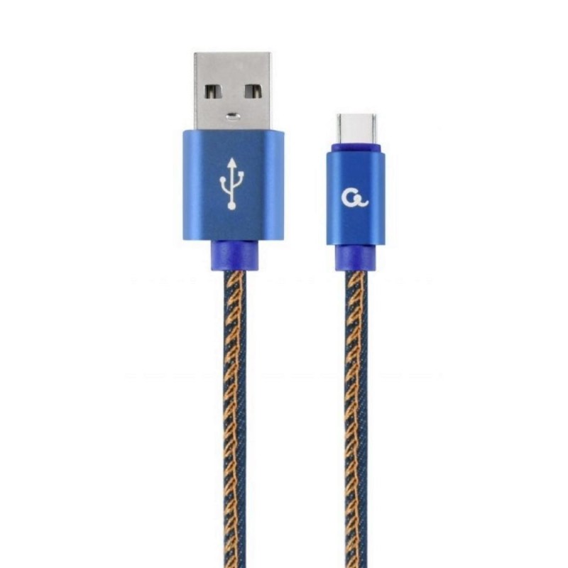 Gembird USB Type-C Cable (Metal Connectors Nylon Braid In Denim - Jeans) 1m (CC-USB2J-AMCM-1M-BL) (GEMCC-USB2J-AMCM-1M-BL) Gembird USB Type-C Cable (Metal Connectors Nylon Braid In Denim - Jeans) 1m (CC-USB2J-AMCM-1M-BL) (GEMCC-USB2J-AMCM-1M-BL)
