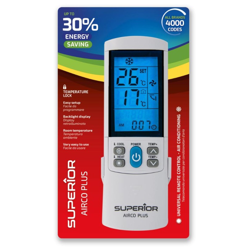 Superior Τηλεχειριστήριο για Κλιματιστικό AirCo Plus (SUPCU001) (SPRSUPCU001) Superior Τηλεχειριστήριο για Κλιματιστικό AirCo Plus (SUPCU001) (SPRSUPCU001)