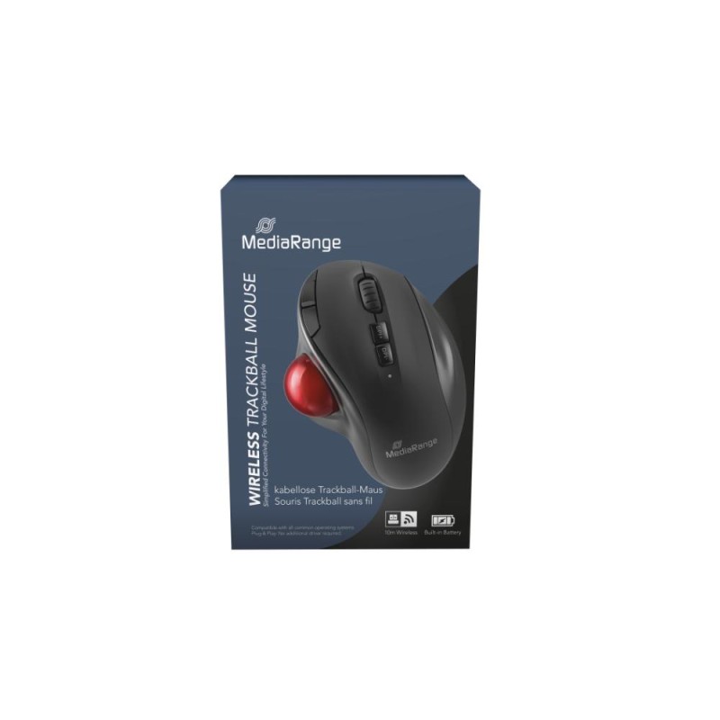 MediaRange Optical 7-Button Wireles with Trackball.Scrool Wheel, DPI 800-2400, Black/Red (MROS263) MediaRange Optical 7-Button Wireles with Trackball.Scrool Wheel, DPI 800-2400, Black/Red (MROS263)