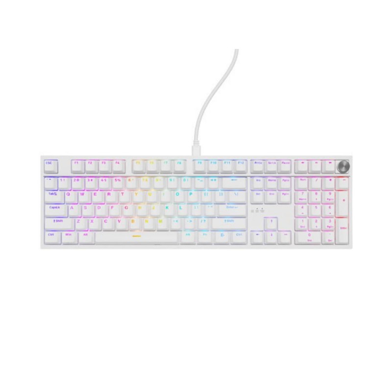 Genesis Gaming Keyboard Thor 404 US RGB Mechanical White Gateron Yellow Pro (NKG-2299) (GNSNKG-2299)
