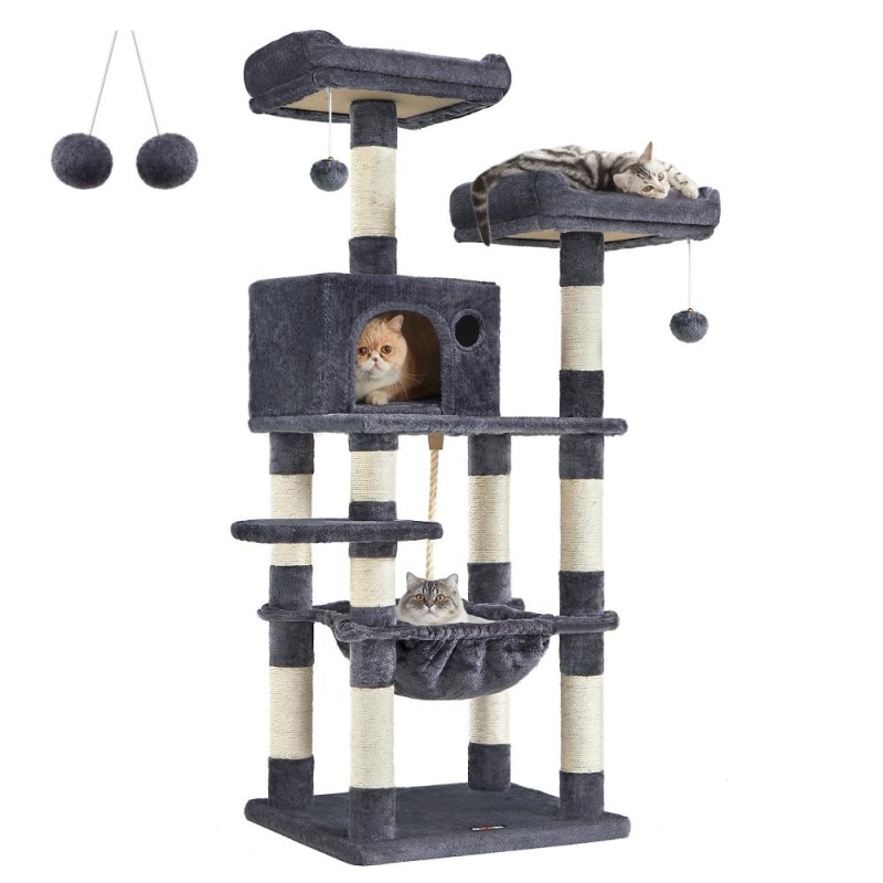 Feandrea Cat Tower, Height 143 cm, up to 2 cats (PCT15GYZ) (FEAPCT15GYZ)