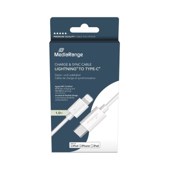 MediaRange Apple Lightning to USB Type-C Cable 1m White (MRCS215)