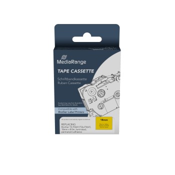 Ετικέτες Γενικής Χρήσης Mediarange (Brother TZ-FX641/TZe-FX641) 18mm, 8m, Laminated and Permanent Adhesive, Flexible, Black on Yellow (MRBTZFX641)