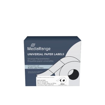 Ετικέτες Γενικής Χρήσης Mediarange (Brother DK-22210) 29mm, 30.48m, Black on White (MRBDK22210)