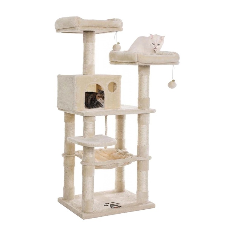 Feandrea Cat Tower, Height 143 cm, for up 3 Cats (PCT15BE) (FEAPCT15BE) Feandrea Cat Tower, Height 143 cm, for up 3 Cats (PCT15BE) (FEAPCT15BE)