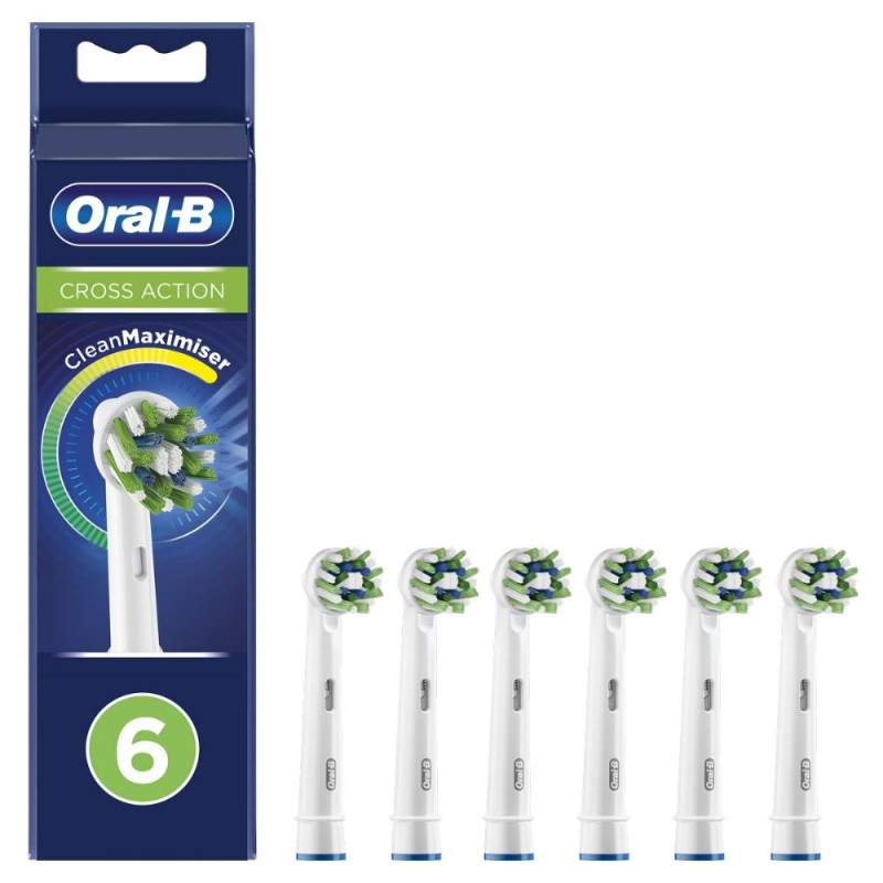 Oral-B Crossaction Electric Toothbrush Replacement Heads 6pcs White (80844548) (BRA80844548)