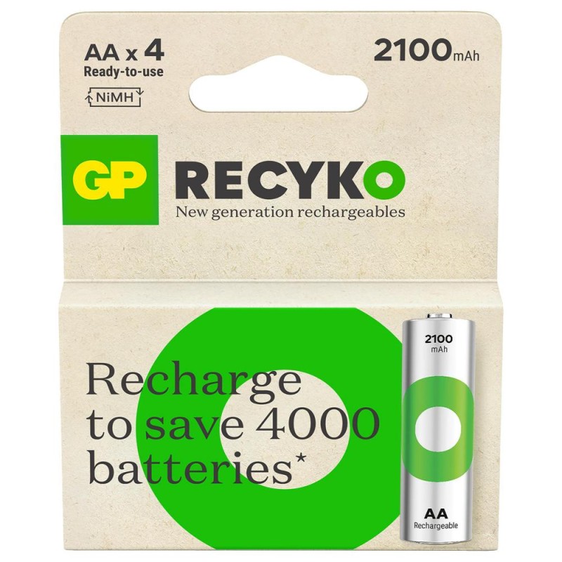 GP ReCyko 2100mAh rechargeable batteries  AA / R6 Ni-MH  (GPB20982)