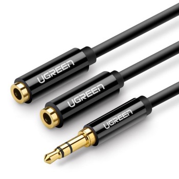 Ugreen AUX audio splitter 3.5mm jack cable AV123 25cm black (20816) (UGR20816)