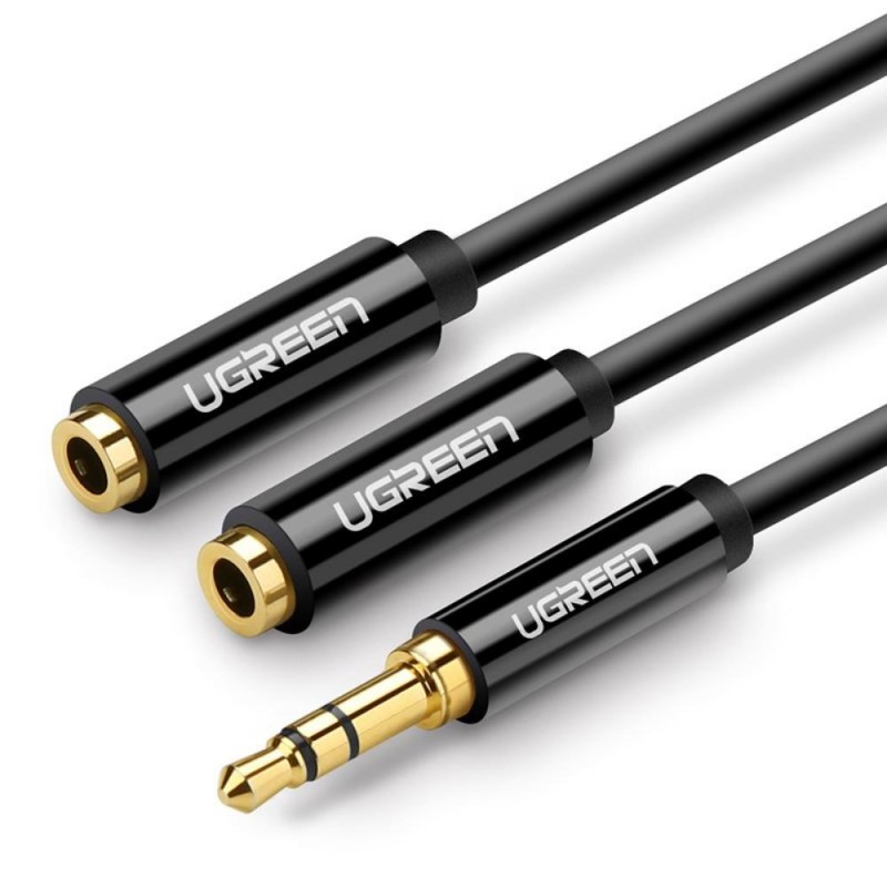 Ugreen AUX audio splitter 3.5mm jack cable AV123 25cm black (20816) (UGR20816)