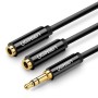 Ugreen AUX audio splitter 3.5mm jack cable AV123 25cm black (20816) (UGR20816)