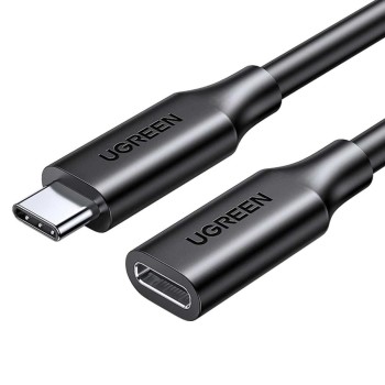 Ugreen Cable Nickel Plating USB Type C 3.1 Gen2 Male to Female 1m Black (10387) (UGR10387)