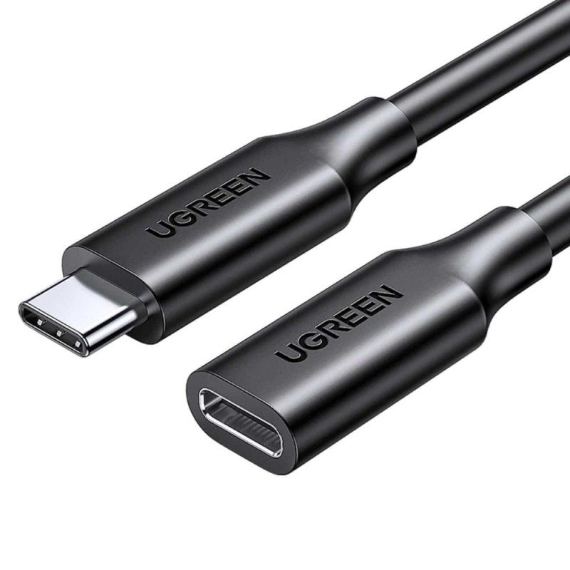 Ugreen Cable Nickel Plating USB Type C 3.1 Gen2 Male to Female 1m Black (10387) (UGR10387)