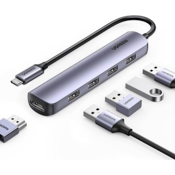 Ugreen Adapter Hub USB_C to 4x USB 3.0 HDMI (20197) (UGR20197)