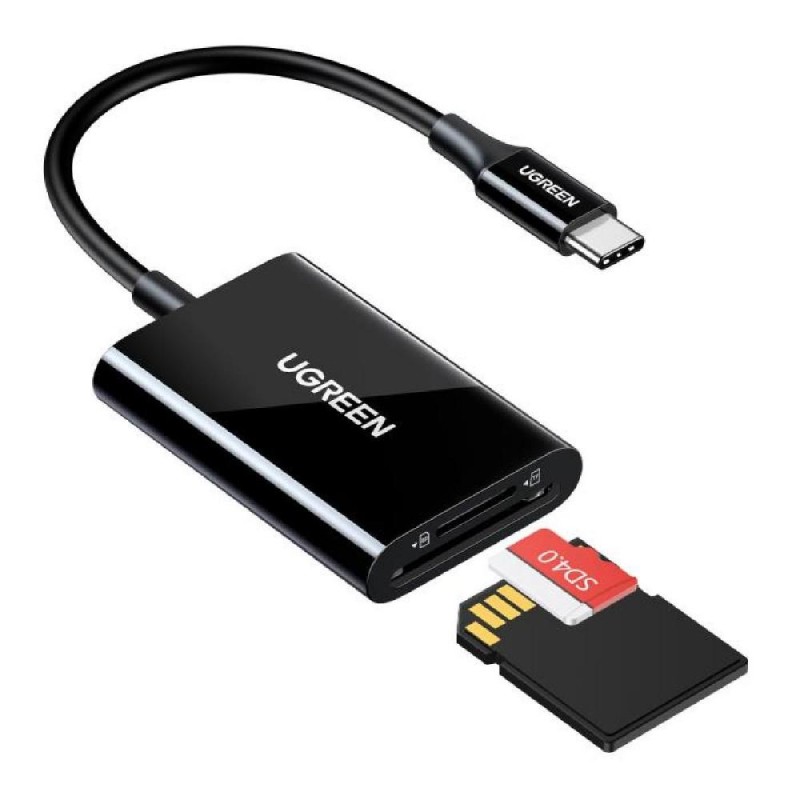 Ugreen 2-in-1 USB-C Card Reader CM265 Black (35622) (UGR35622)