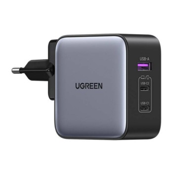 Ugreen Φορτιστής Χωρίς Καλώδιο GaN με Θύρα USB-A και 2 Θύρες USB-C 65W Γκρι (90409B) (UGR90409B)