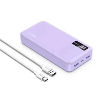 Ugreen Powerbank 20000mAh PB312 2x USB + USB-C 20W μοβ (65590B) (UGR65590B)