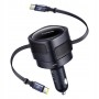 Baseus Enjoyment Max φορτιστής αυτοκινήτου με καλώδια USB-C+USB-C 60W Μαύρο (C00035507121-01) (BASC00035507121-01)