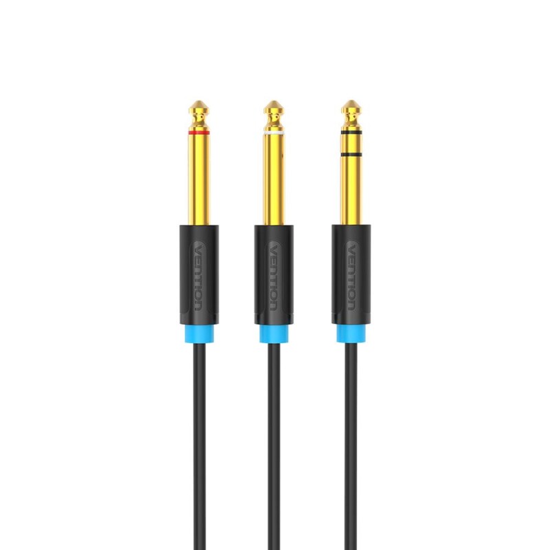 VENTION TRS 6.5mm Male to 2*6.5mm Male Audio Cable 5M Black (BATBJ) (VENBATBJ)