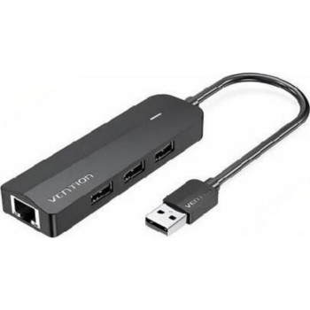 VENTION USB 2.0 3 Port Hub with USB-A / Ethernet Connection (CHPBB) (VENCHPBB)