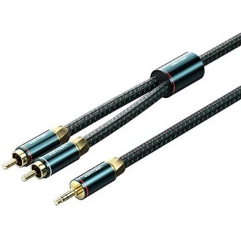 VENTION Cotton Braided 3.5mm Male to 2RCA Male Audio Cable 8M Green Copper Type (BCSGK) (VENBCSGK)