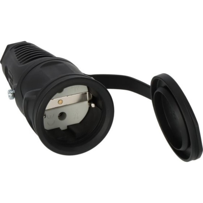 Brennenstuhl Θηλυκό Βύσμα Schuko με Γείωση και Προστατευτικό Καπάκι 230V/16A IP54 Black (1082050020) (BNN1082050020)