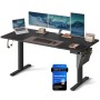 Songmics Μεταλλικό Ηλεκτρικά Ρυθμιζόμενο γραφείο σε Ύψος, 160 x 70 x 72-120 cm, Μαύρο (LSD136BZ01) (SNGLSD136BZ01)