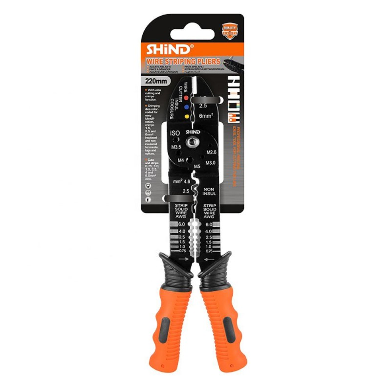 Shind Πρεσα Ακροδεκτων - Απογυμνωτης Καλωδιων 220mm (SHI-94080) (SHI94080)