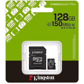 Kingston Micro SD 128GB Cl10 Canvas S.Plus SDCS3/128GB +Ad.SD (SDCS3/128GB) (KINSDCS3-128GB)