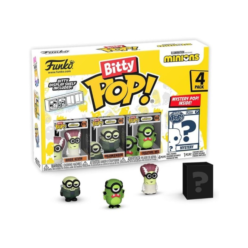 Funko Bitty Pop! Minions: 4-Pack - Bride Kevin, Frankenbob, Creature Mel (FNK30365)