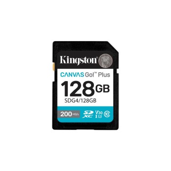 Kingston SD 128GB Canvas Go Plus 200/MB/s C10 U3 V30 (SDG4/128GB) (KINSDG4-128GB)