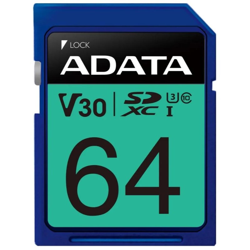 Adata SDXC PremierPro 64GB UHS-I U3 V30 100/85 MB/ (ASDX64GUI3V30S-R) (ADAASDX64GUI3V30S-R)