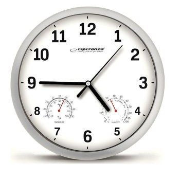 Esperanza Wall Clock Lyon White  White (EHC016W) (ESPEHC016W)