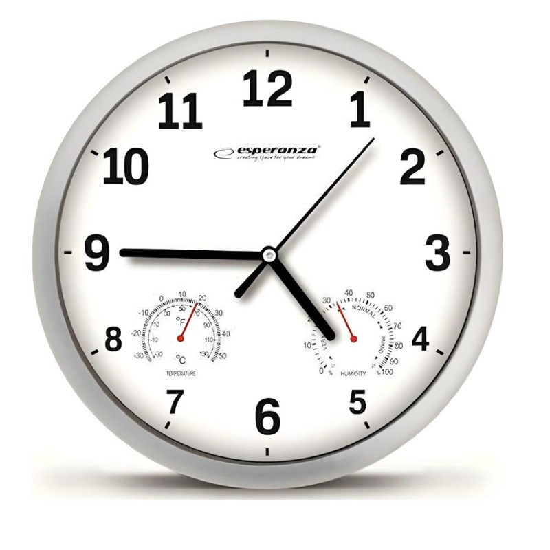 Esperanza Wall Clock Lyon White  White (EHC016W) (ESPEHC016W)