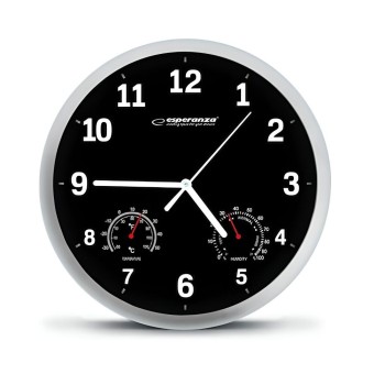 Esperanza Wall Clock Lyon Black (EHC016K) (ESPEHC016K)