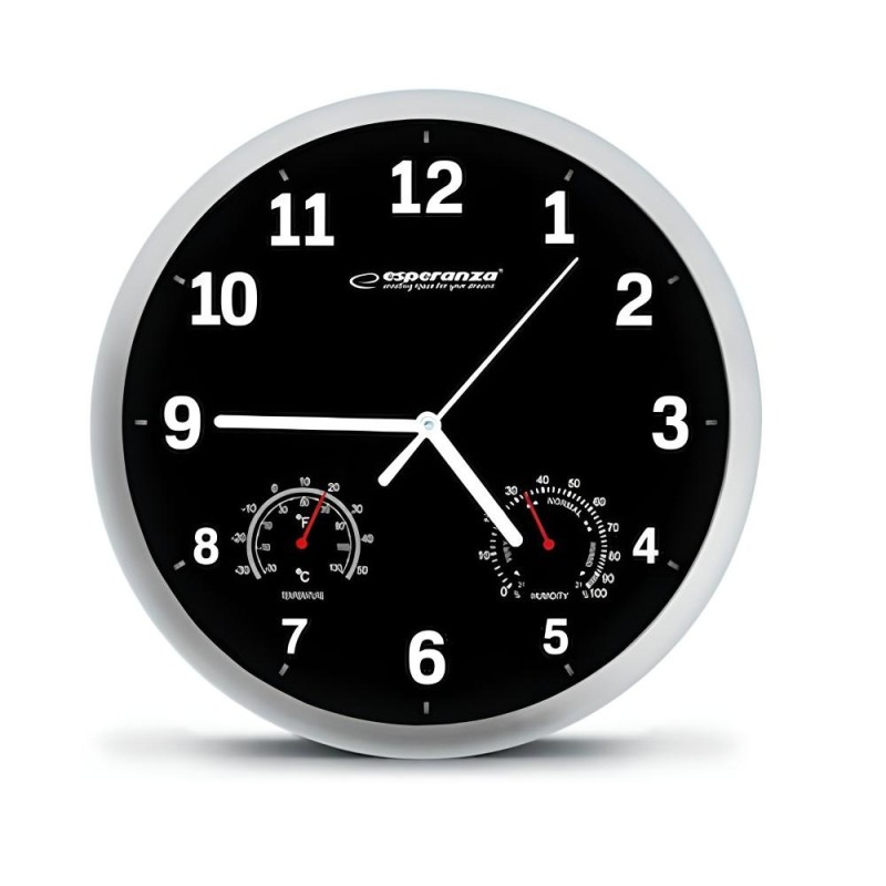 Esperanza Wall Clock Lyon Black (EHC016K) (ESPEHC016K)
