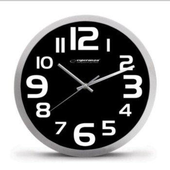 Esperanza Wall Clock Zurich Black (EHC013K) (ESPEHC013K)