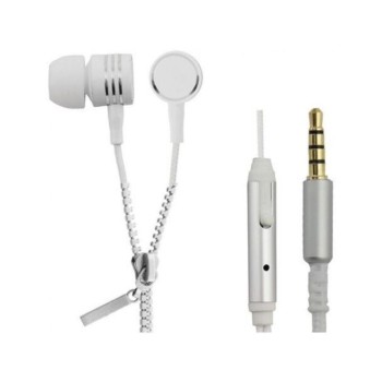 Esperanza Stereo Earphones Zipper With Microphone White (EH161W) (ESPEH161W)