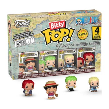 Funko Bitty Pop! One Piece: 4-Pack - Monkey D. Luffy, Roronoa Zoro, Axe-Hand Morgan (FNK68921)