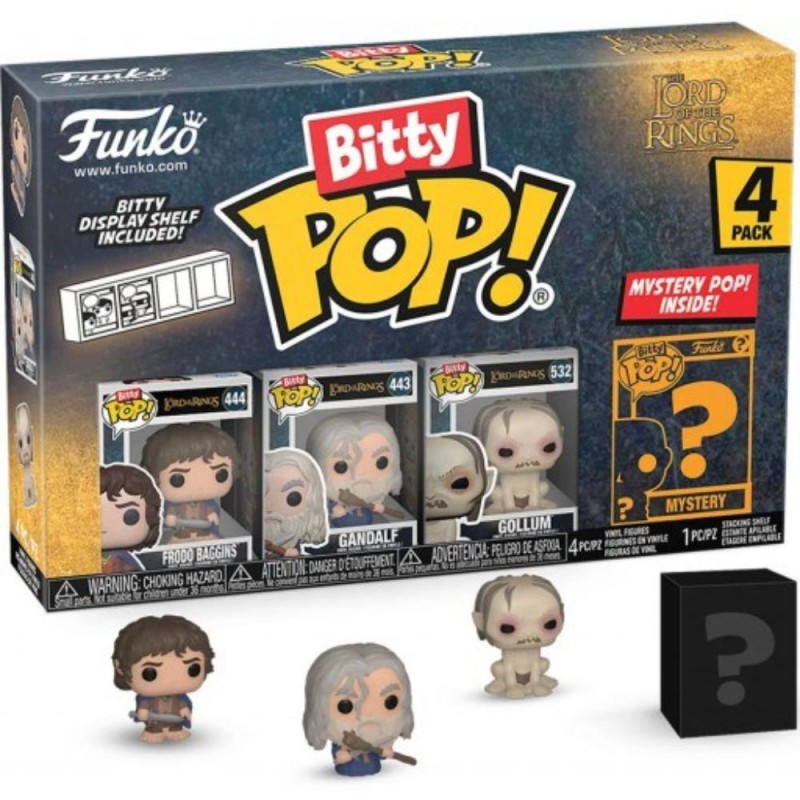 Funko Bitty Pop! Lord of the Rings: 4-Pack - Frodo Baggins, Gandalf, Gollum (FNK54569)