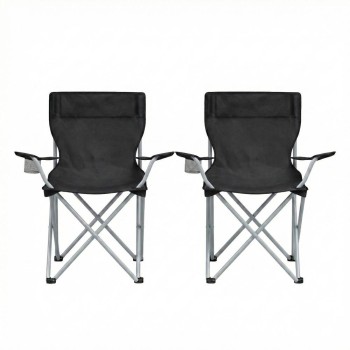 Songmics Camping Chair Set of 2 Black 84x52x81cm (GCB01BK) (SNGGCB01BK)