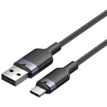 VENTION USB 2.0 A Male to C Male 6A Cable 1M Black Aluminum Alloy Type (CTOBF) (VENCTOBF)