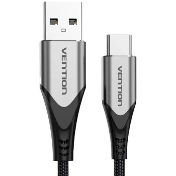 VENTION Cotton Braided USB 2.0 A Male to C Male 3A Cable 3M Gray Aluminum Alloy Type (CODHI) (VENCODHI)