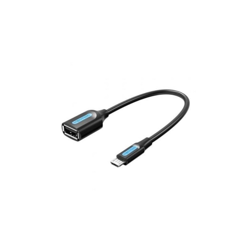 VENTION USB 2.0 Micro-B Male to A Female OTG Cable 0.15M Black PVC Type (CCUBB) (VENCCUBB)