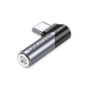 VENTION USB-C Male to 3.5mm Female Audio Adapter Gray Aluminum Alloy Type (BGWH0) (VENBGWH0)
