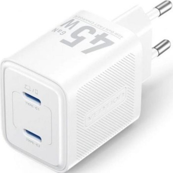 VENTION 2-Port USB (C + C) GaN Charger (45W/45W) EU-Plug White (FEFW0-EU) (VENFEFW0-EU)