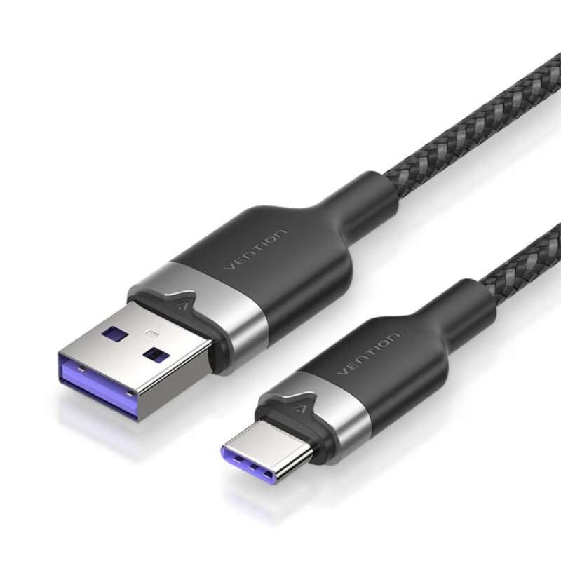 VENTION USB 2.0 A Male to C Male 6A Cable 2M Black Flexible PVC Type (CWBBH) (VENCWBBH)